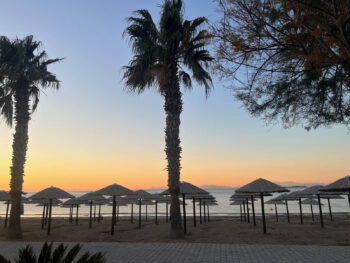 Athena's Journey 2025 kavouri-beach palm umbrellas